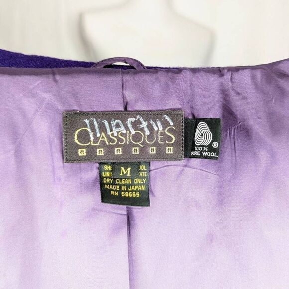 Classiques Women's Purple Long Sleeve Button Front Blouse Size Medium - Picture 4 of 6